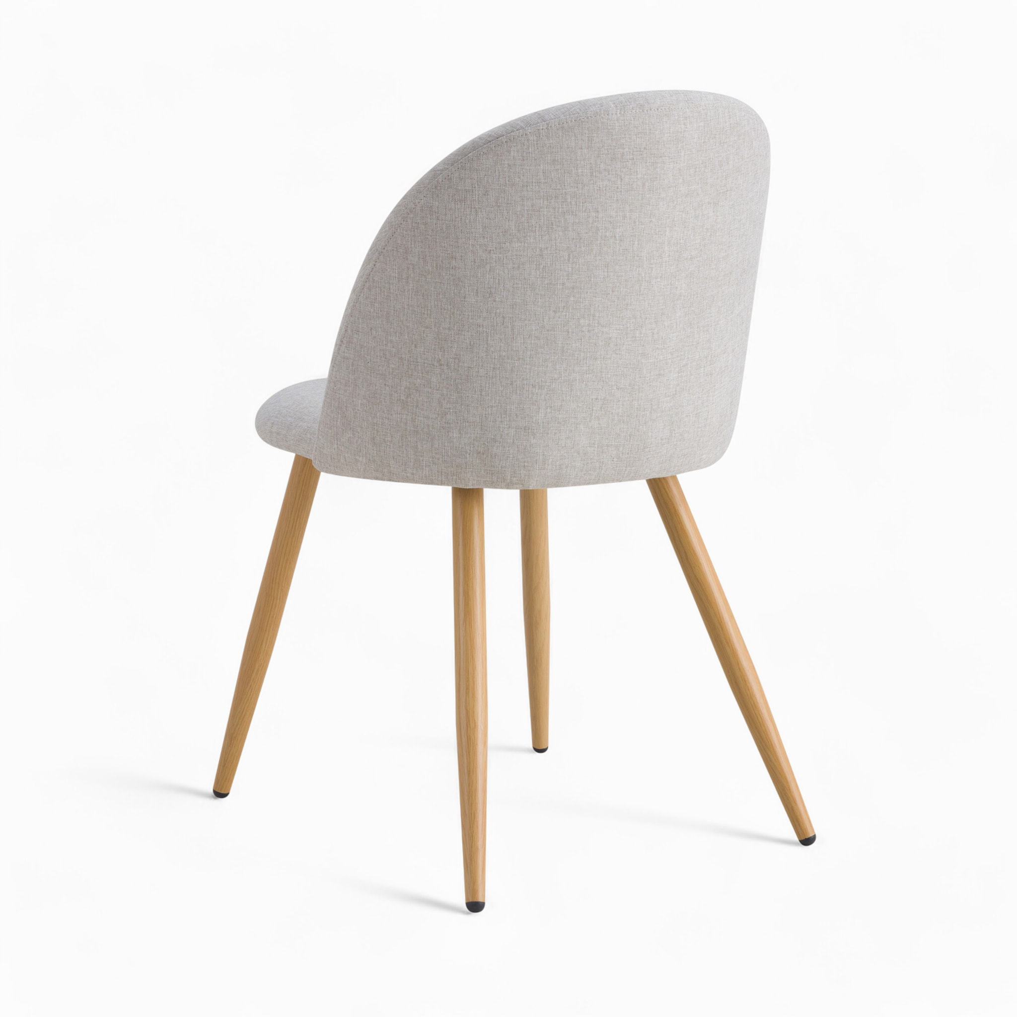 Lot de 2 chaises en tissu taupe chiné clair et pieds en métal - Cozy
