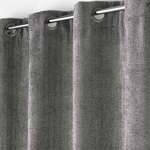 Rideau à œillets en velours chenille - Gris anthracite