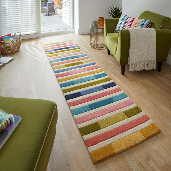 Tapis en laine de couloir PIANO Rose
