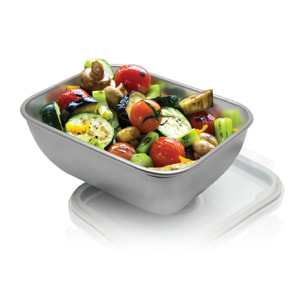 Lunch box inox 400 ml allant au microonde avec couvercle Fackelmann