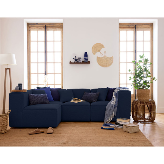 Arty - module d'assise droit - en tissu mailles 3D - Bleu