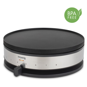 Crepera Eléctrica Reversible Krep56 H.Koenig Placa removible, crepe 33cm, pancakes 10cm, antihaderente, 1500w