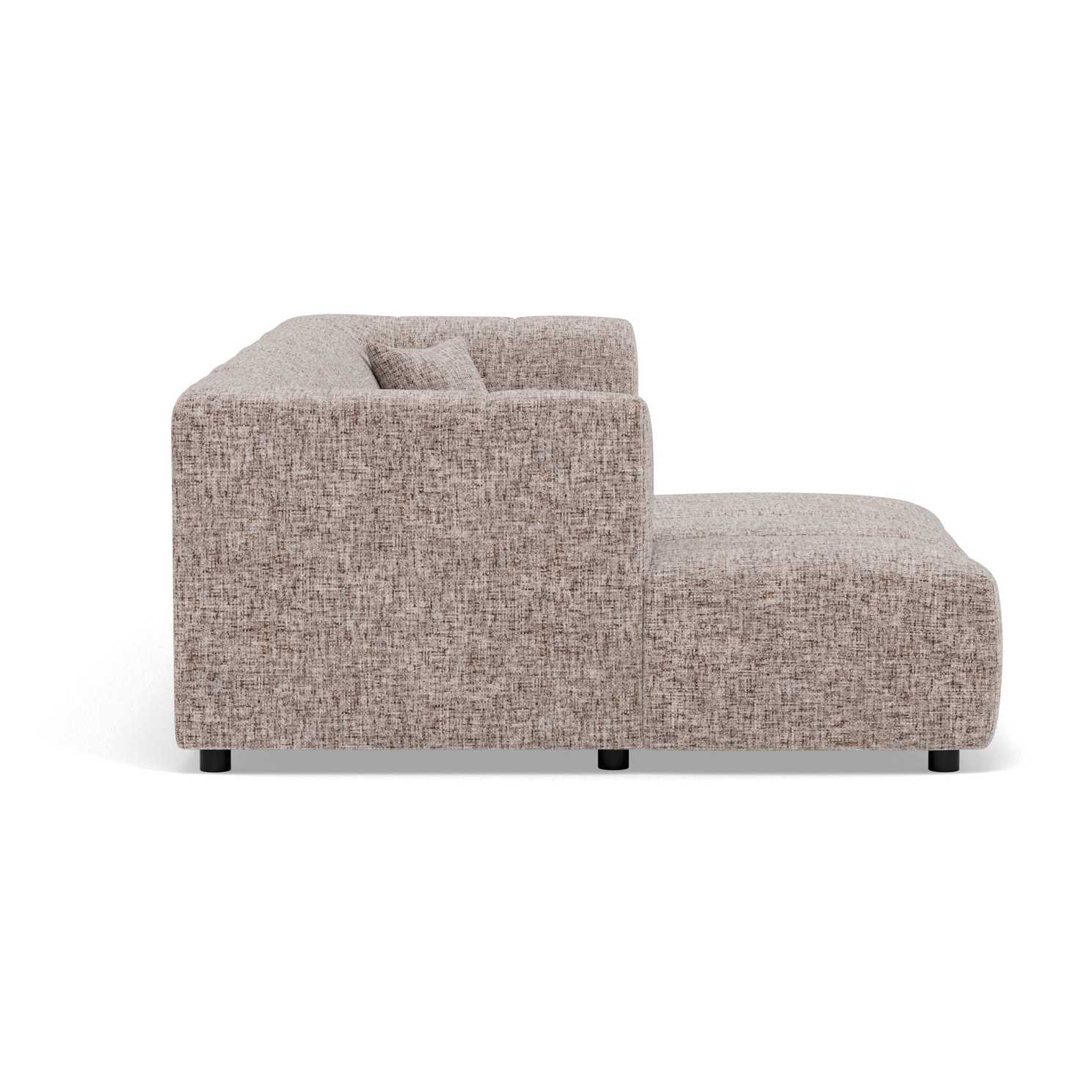 Curtis - canapé d'angle gauche 4 places avec accoudoir en tissu texturé - Taupe