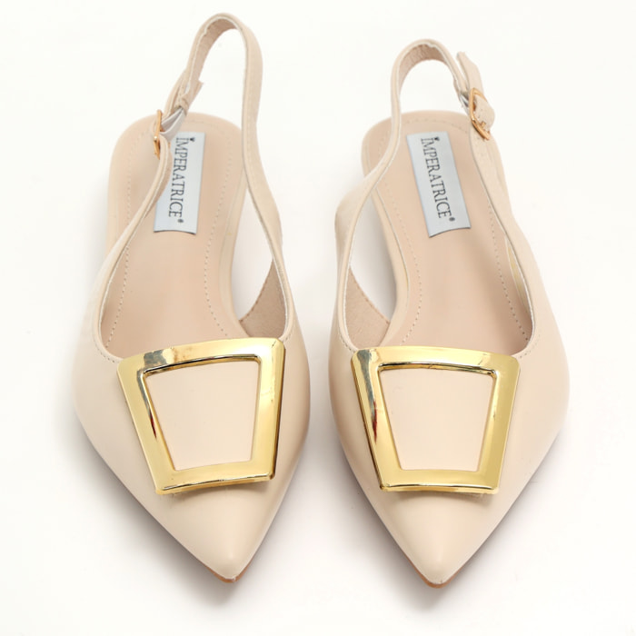 Ballerine slingback in simil pelle con dettaglio color oro sulla punta