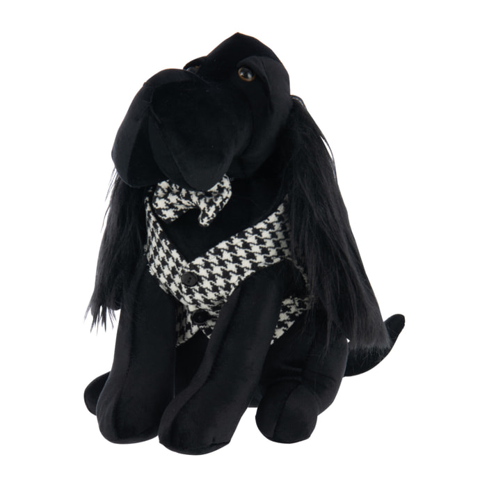 J-Line cale-porte Chien Pied-De-Poule - polyester - noir/blanc