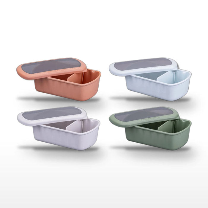 Lot de 4 Lunchbox à compartiment réglable 1L Fackelmann Storage