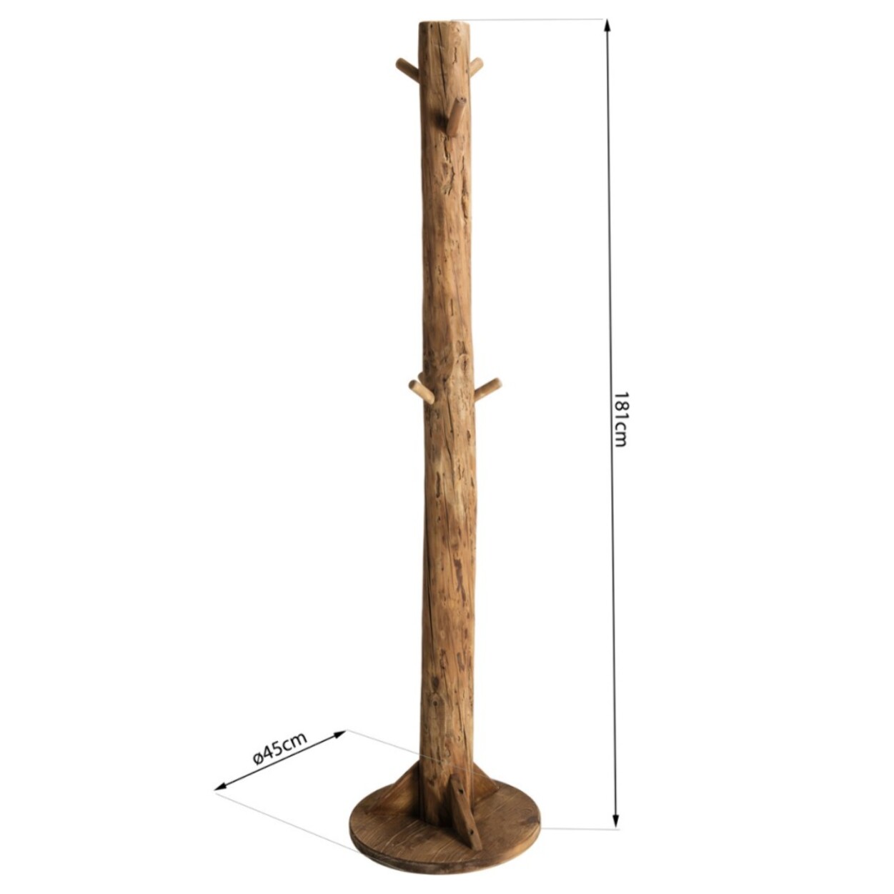 SANDY - Porte-manteau marron naturel bois Pin recyclé