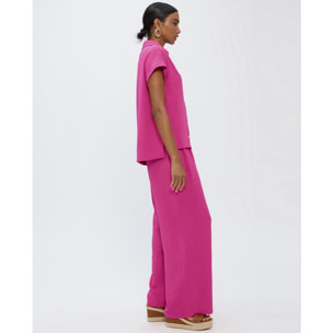 Pantaloni in maglia stropicciata a gamba dritta