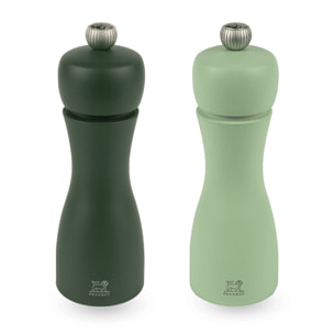 Duo de moulins à poivre et à sel manuels en bois, eau, 15 cm Tahiti