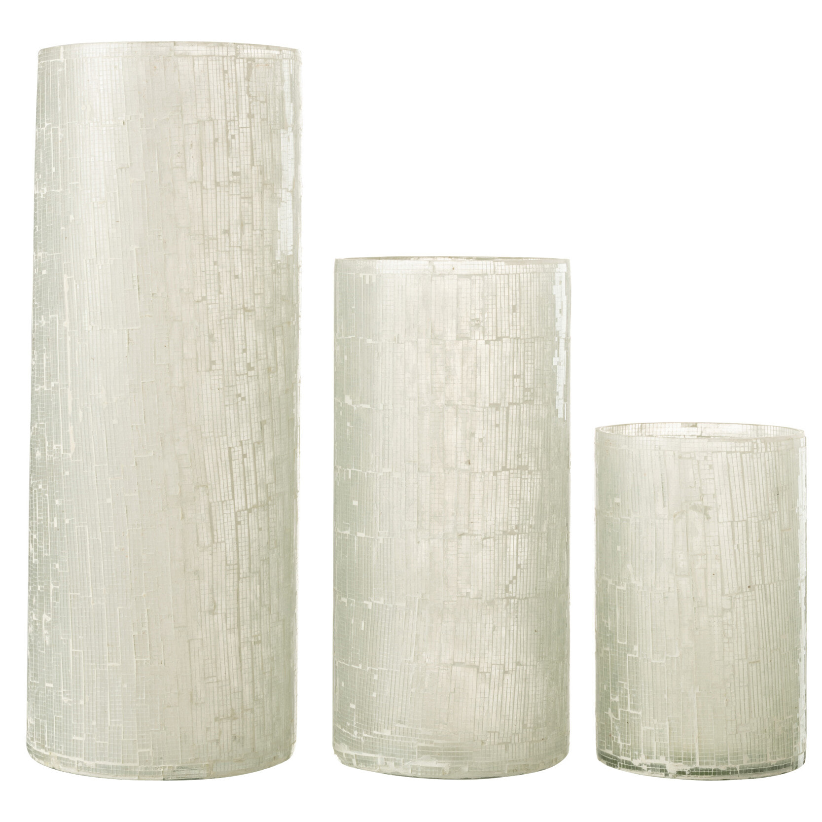 J-Line vase Mosaïque - verre - gris clair - large - 43 cm de hauteur