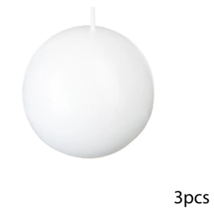 Bougie boule rustique "Many" blanc 88g