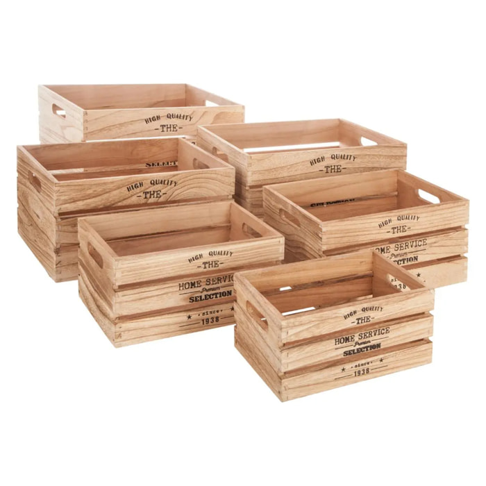 Set de 6 caisses "Facto" cagette bois