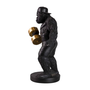 Figura Kingkong Pesas Resina Negra 18x15x30 Cm