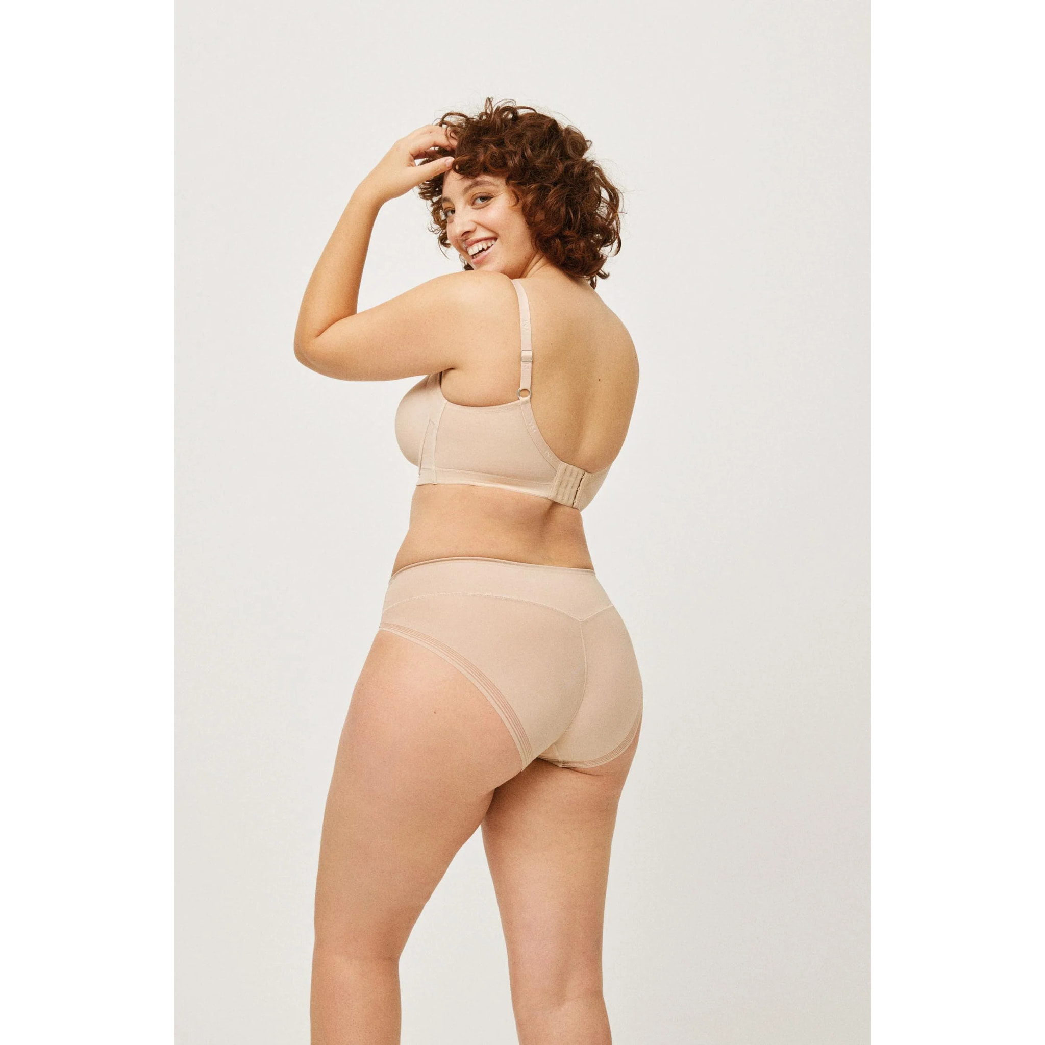 Slip midi riducente basico a compressione media beige