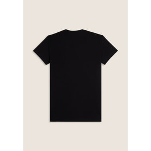 T-shirt Uomo Regular Fit in Jersey Melangé con Logo Bicolore