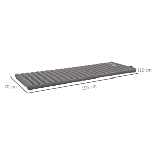 Matelas gonflable - matelas pneumatique simple - sac de transport inclus - gris