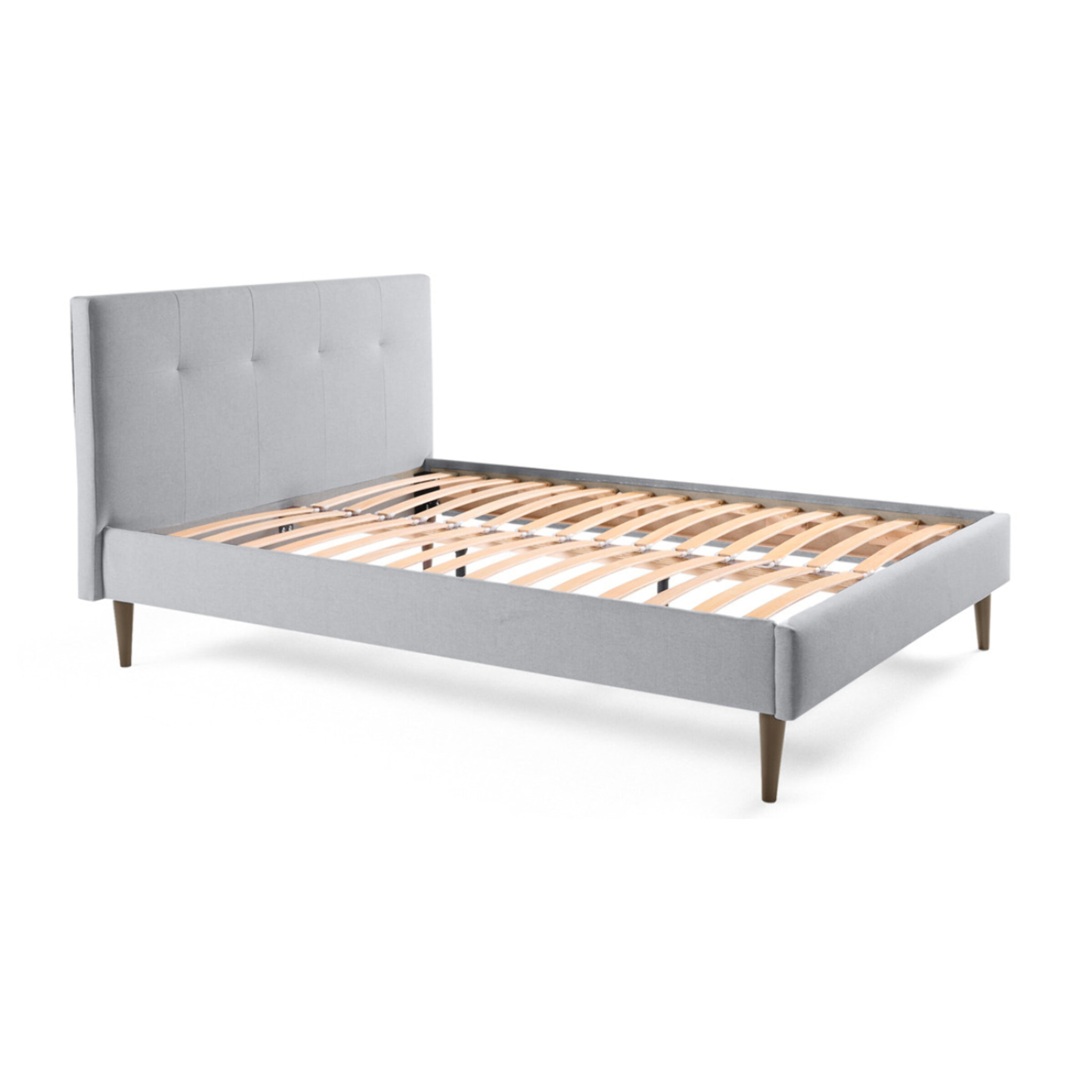 Monet - lit - 160x200 - sommier inclus - en tissu - Gris