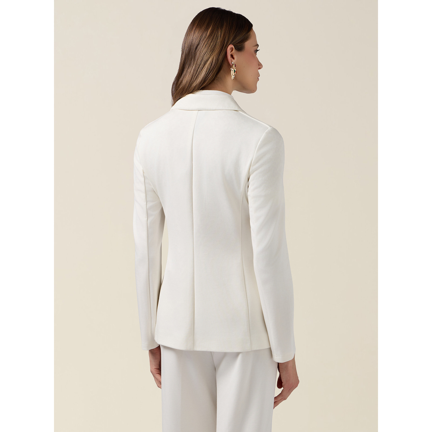 Oltre - Blazer de punto soft touch - Blanco