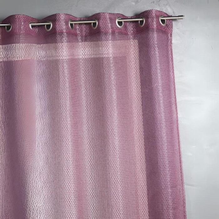 Voilage en organza fantaisie  - Effet 'résille' - Prune