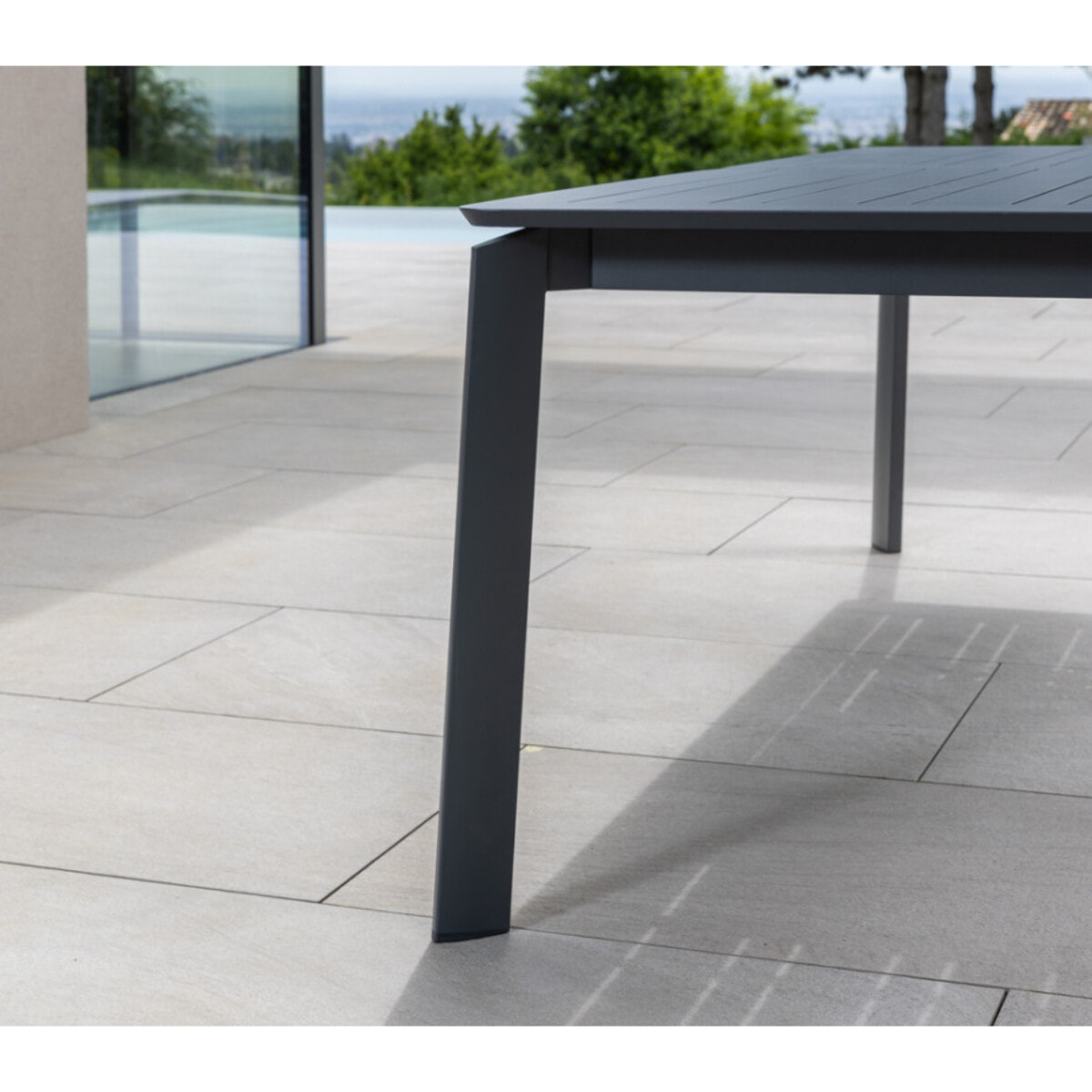 Ensemble table et chaises de jardin  - Gris Anthracite - NAIROBI GRIS