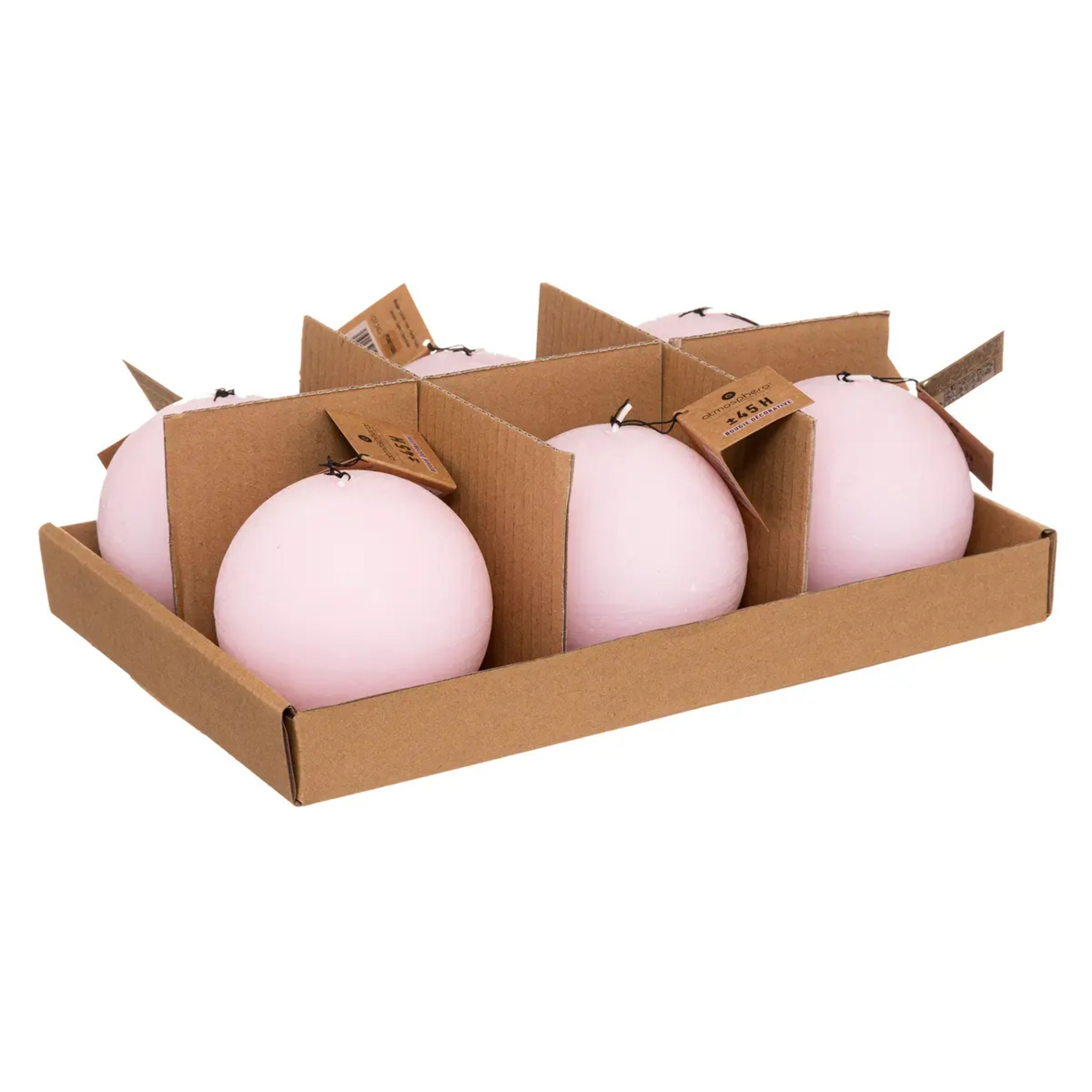 Bougie boule rustique rose clair 445g
