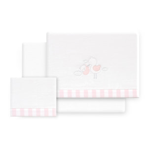 Triptico Coche Coralina Cigueña Oso Bco/Rosa
