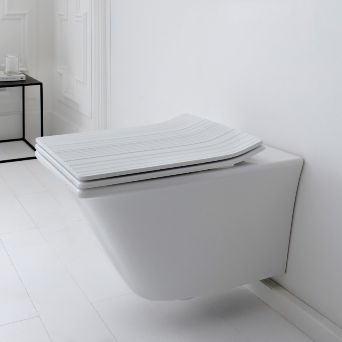 Cuvette WC suspendu sans bride Grands Boulevards avec abattant frein de chute extra-plat déclipsable