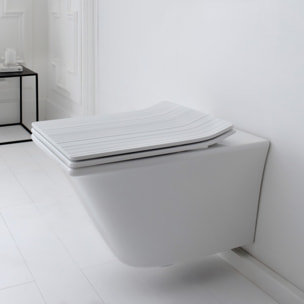 Cuvette WC suspendu sans bride Grands Boulevards avec abattant frein de chute extra-plat déclipsable