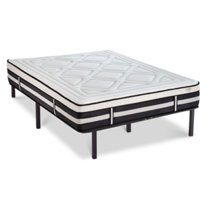 Ensemble Matelas Calliope mémoire de forme - 28cm + sommier cadre métal morphologique - 2 Places