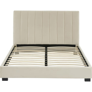 Lit en velours + Matelas double confort - WILLIAM & DUAL CONFORT