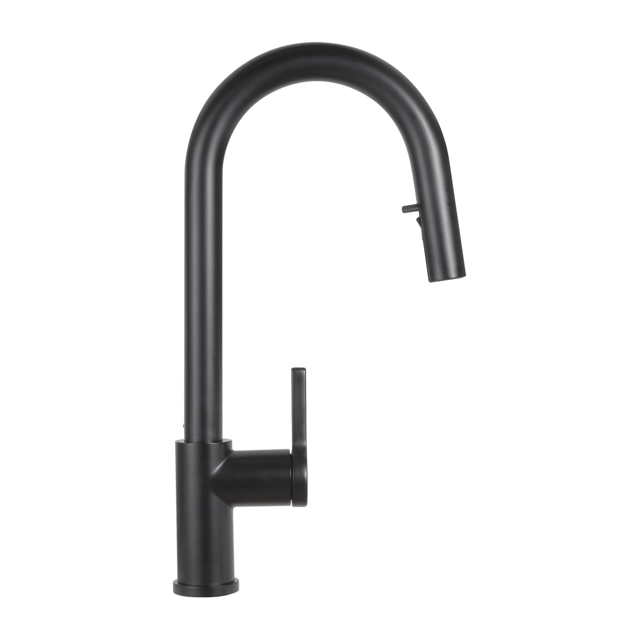 Timeless mitigeur d'évier à levier en acier inoxydable avec douchette extractible, monotrou, noir mat (TMLKF285BM)
