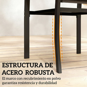 Conjunto de Mesa y Sillas de Terraza Exterior 3 Piezas, Muebles de Jardín Exterior con 2 Sillas Anchas de Textilene, Mesa de Vidrio Templado, para Patio, Balcón, Gris Claro