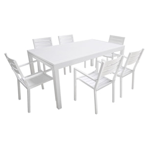 Salon de jardin VENEZIA extensible 180/300 en aluminium 10 places - blanc