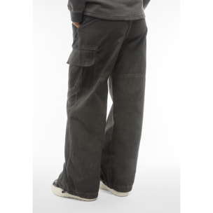 Pantaloni cargo in canvas tinto capo cold dyed