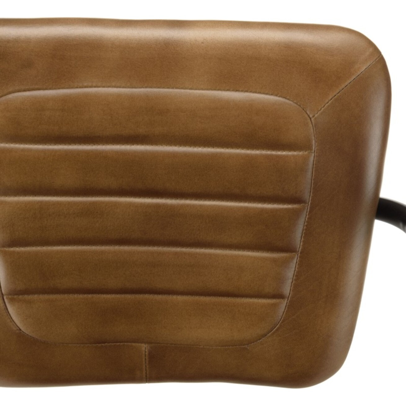 MARCEL - Fauteuil roulettes assise matelassée cuir accoudoirs manguier