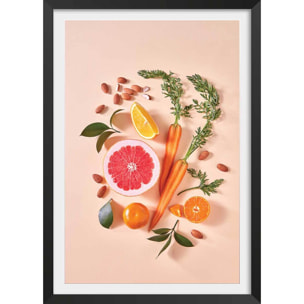 Affiche shot de vitamine c Affiche + cadre en bois - Noir