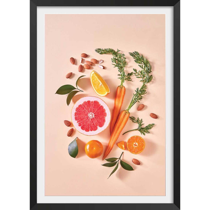 Affiche shot de vitamine c Affiche + cadre en bois - Noir