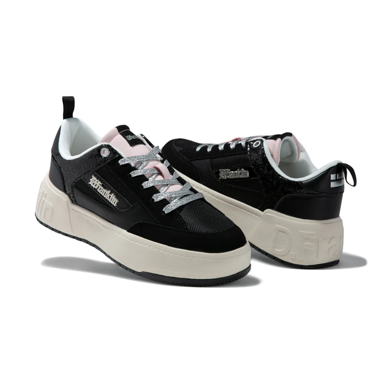 Zapatillas Deportivas Casual Low Court Rosa / Negro