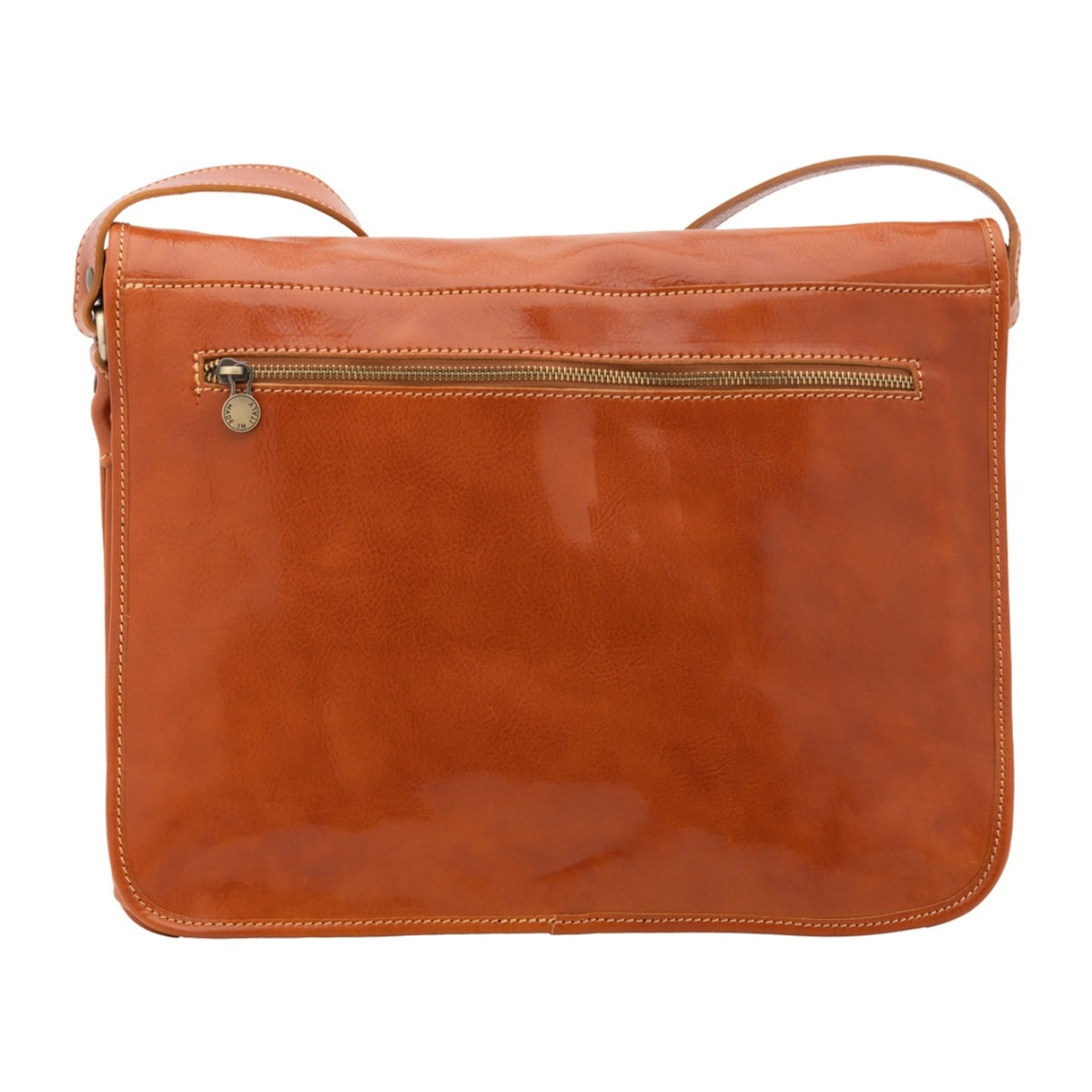 Borsa a tracolla uomo in vera pelle - Modello False - Made in Italy - 30.0 x 38.0 x 12.0 cm
