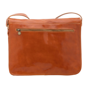 Borsa a tracolla uomo in vera pelle - Modello False - Made in Italy - 30.0 x 38.0 x 12.0 cm