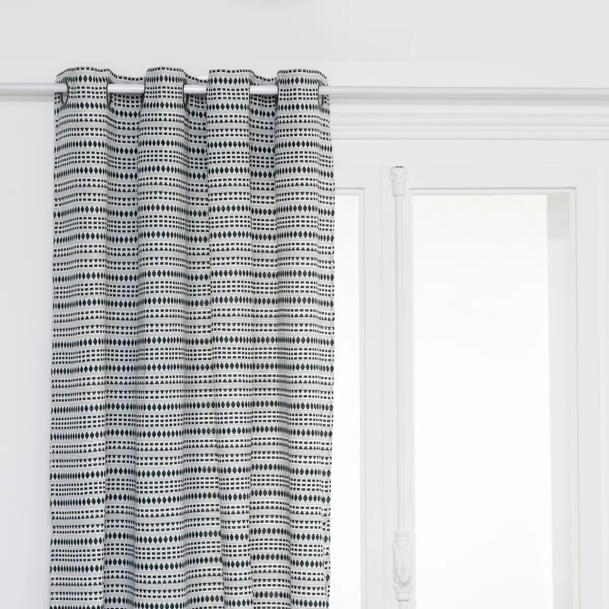 Rideau jacquard "Micah" 130x260cm bleu égéen