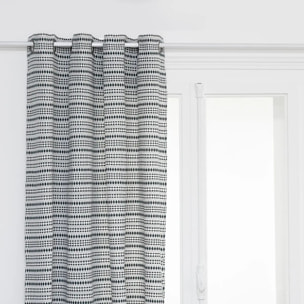 Rideau jacquard "Micah" 130x260cm bleu égéen