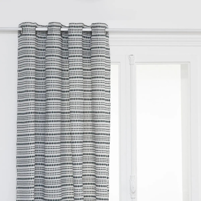Rideau jacquard "Micah" 130x260cm bleu égéen