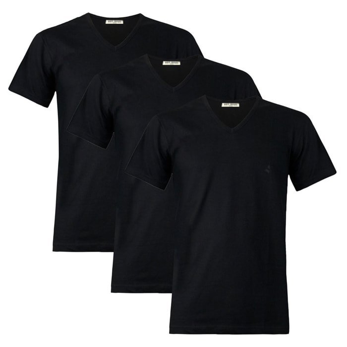 T-shirt Navigare in Cotone Interlock Scollo a V Art.912 Conf. Da 3pz, Nero