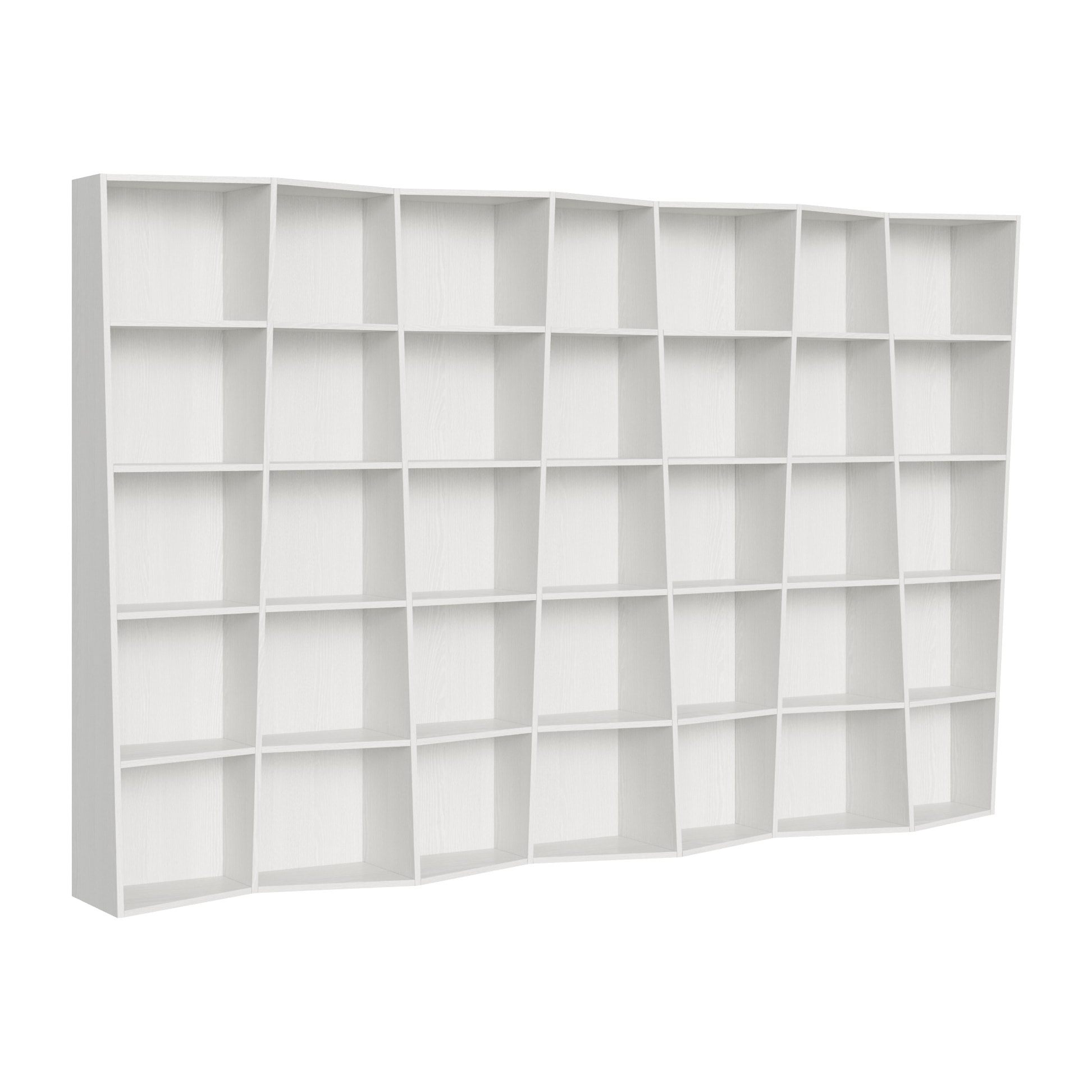 Estantería moderna Trek 7 elementos fresno blanco