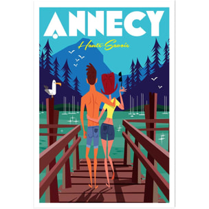 Poster le pont des amours annecy lac Affiche seule