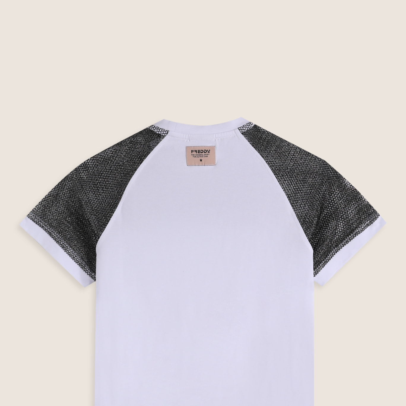 Vestitino Bambina Maxi T-Shirt con Maniche in Mesh Lurex