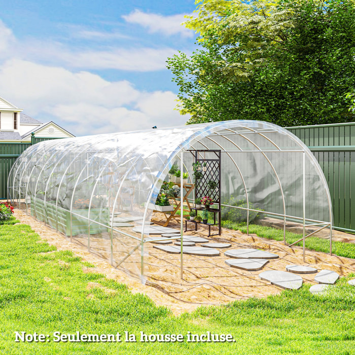 Bâche de rechange serre tunnel 6 x 10 m PP haute densité 150 g/m² transparent