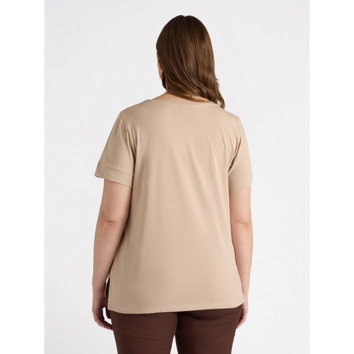 Fiorella Rubino - Camiseta con escritura - Beige