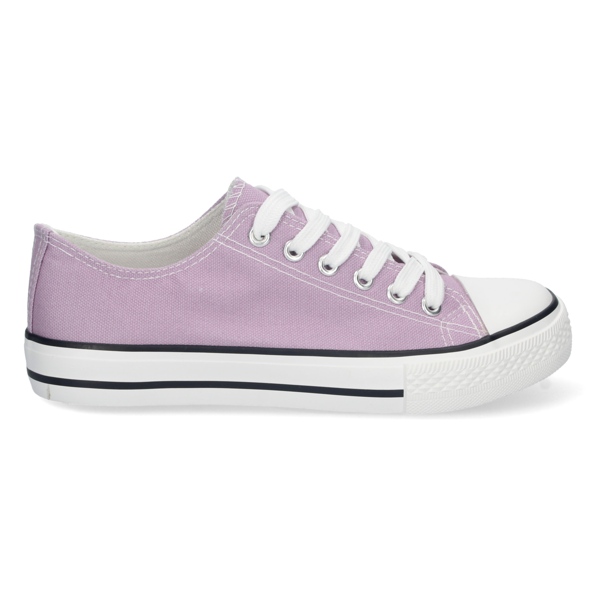 Zapatilla Plana de Lona con Cordones